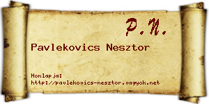 Pavlekovics Nesztor névjegykártya